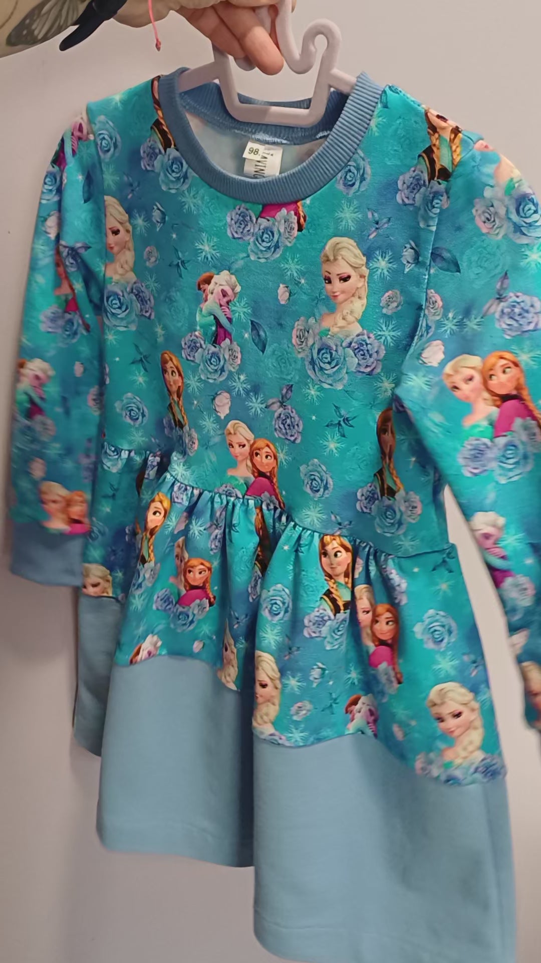 Mėlyna suknelė mergaitėms