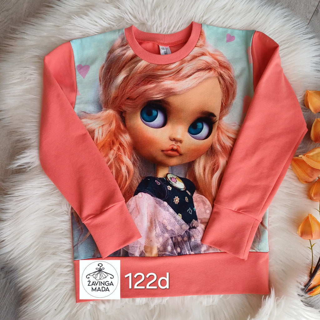 Mergaitei džemperis rausvas 122d