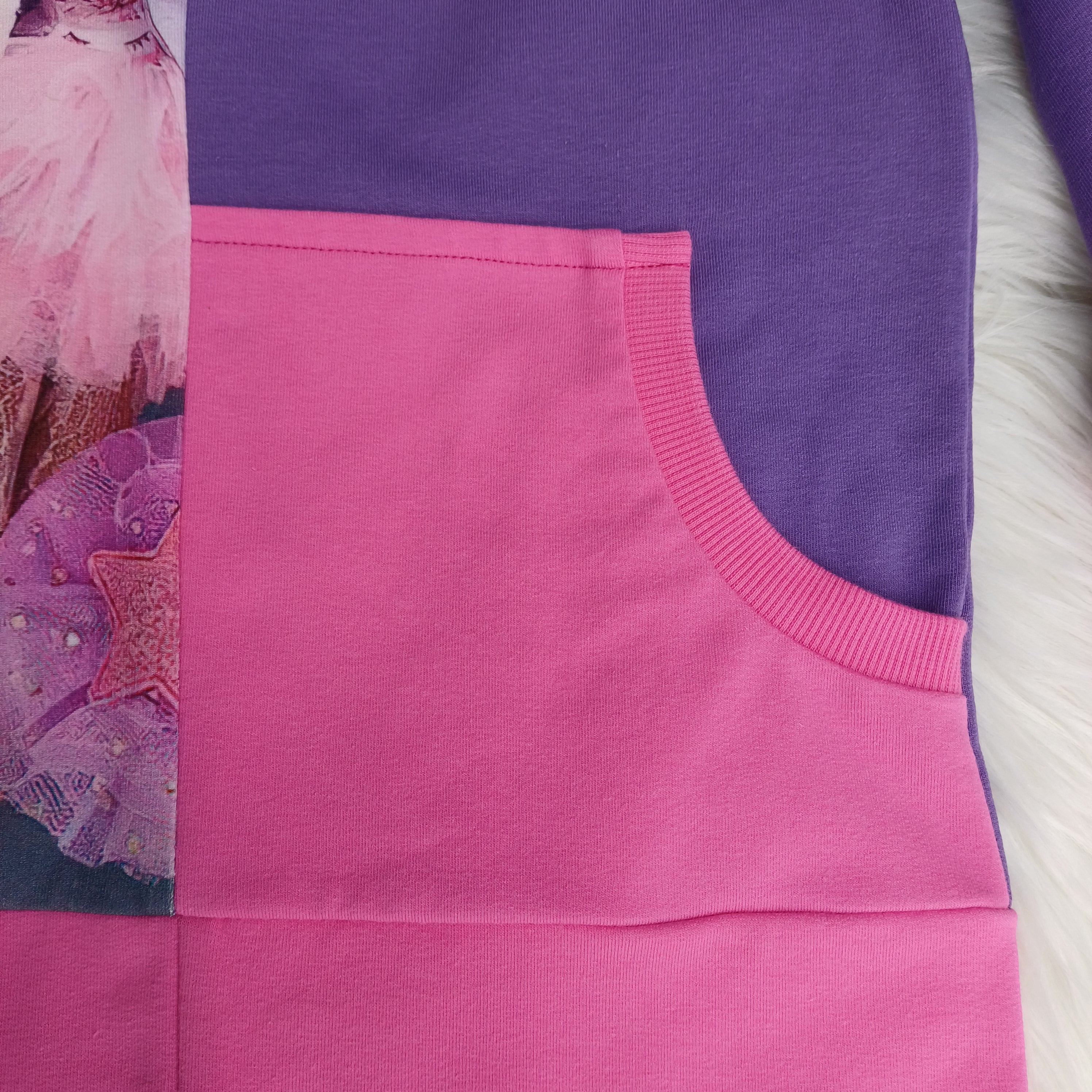 Rankų darbo tunika - bliuzonas rožinė - violetinė