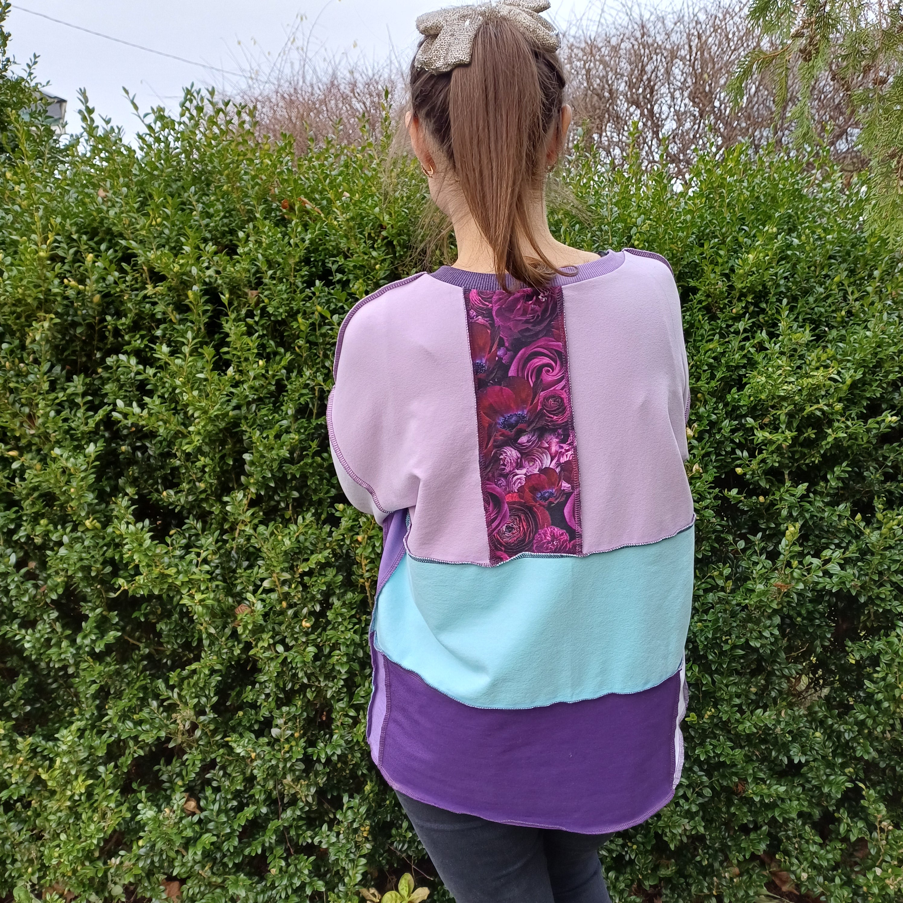 Rankų darbo ZERO WASTE džemperis oversize M