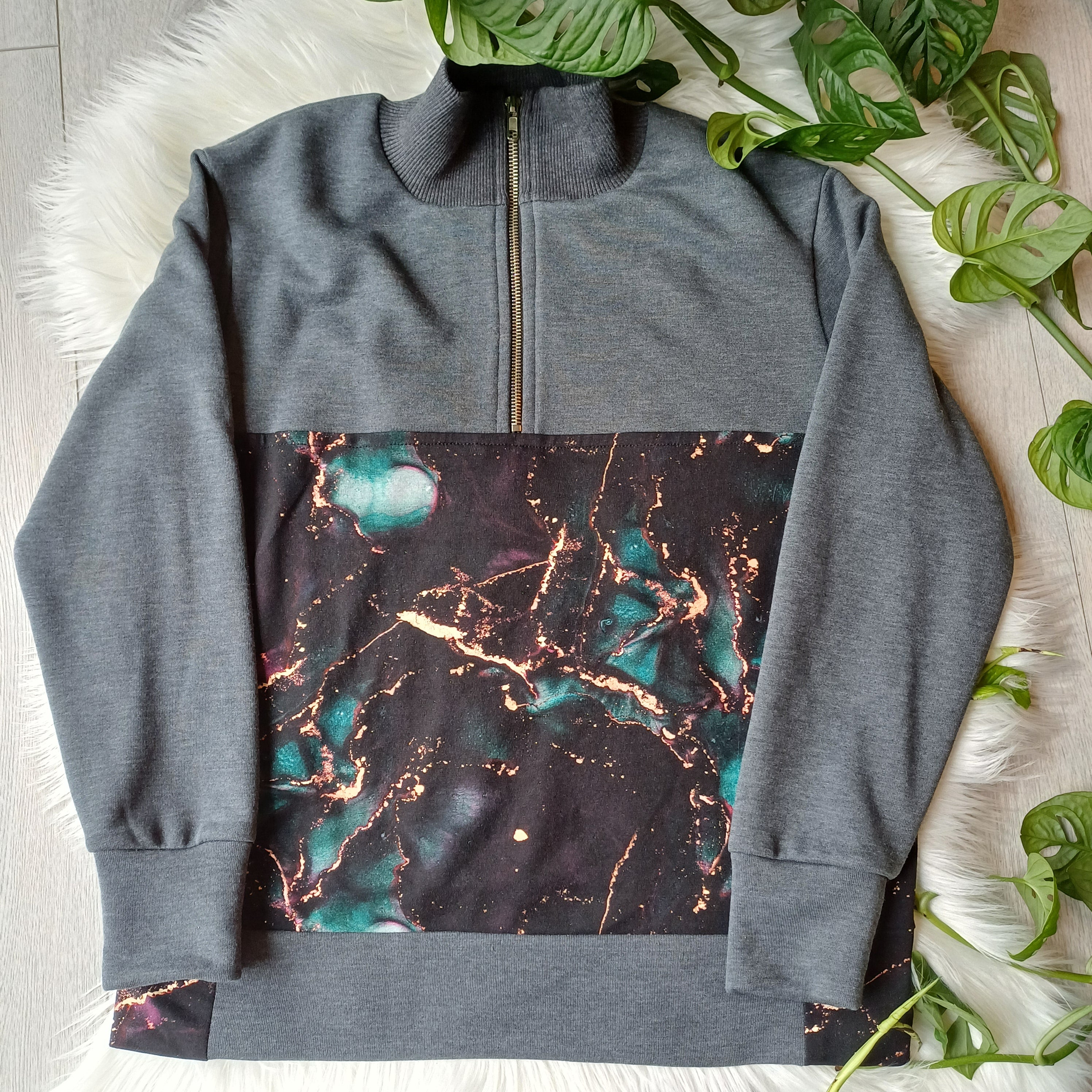 ZERO WASTE džemperis su užtrauktuku 146 dydis