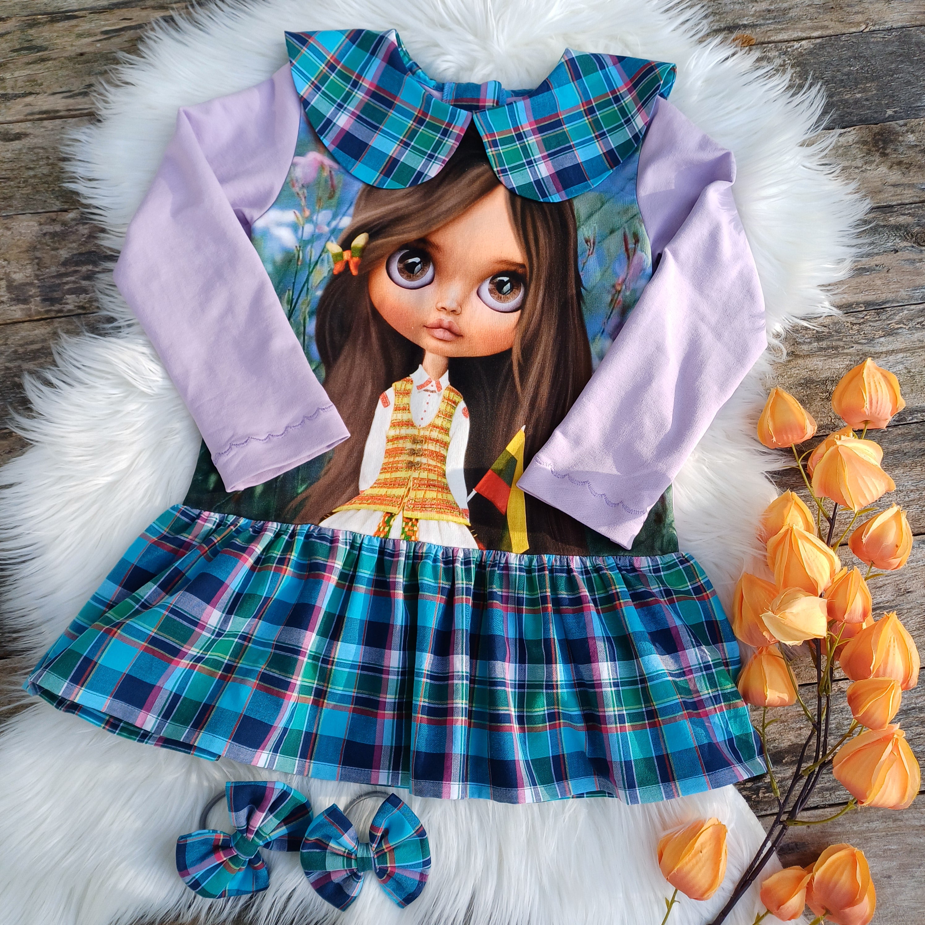 Suknelė "Mergaitė tarp langelių"