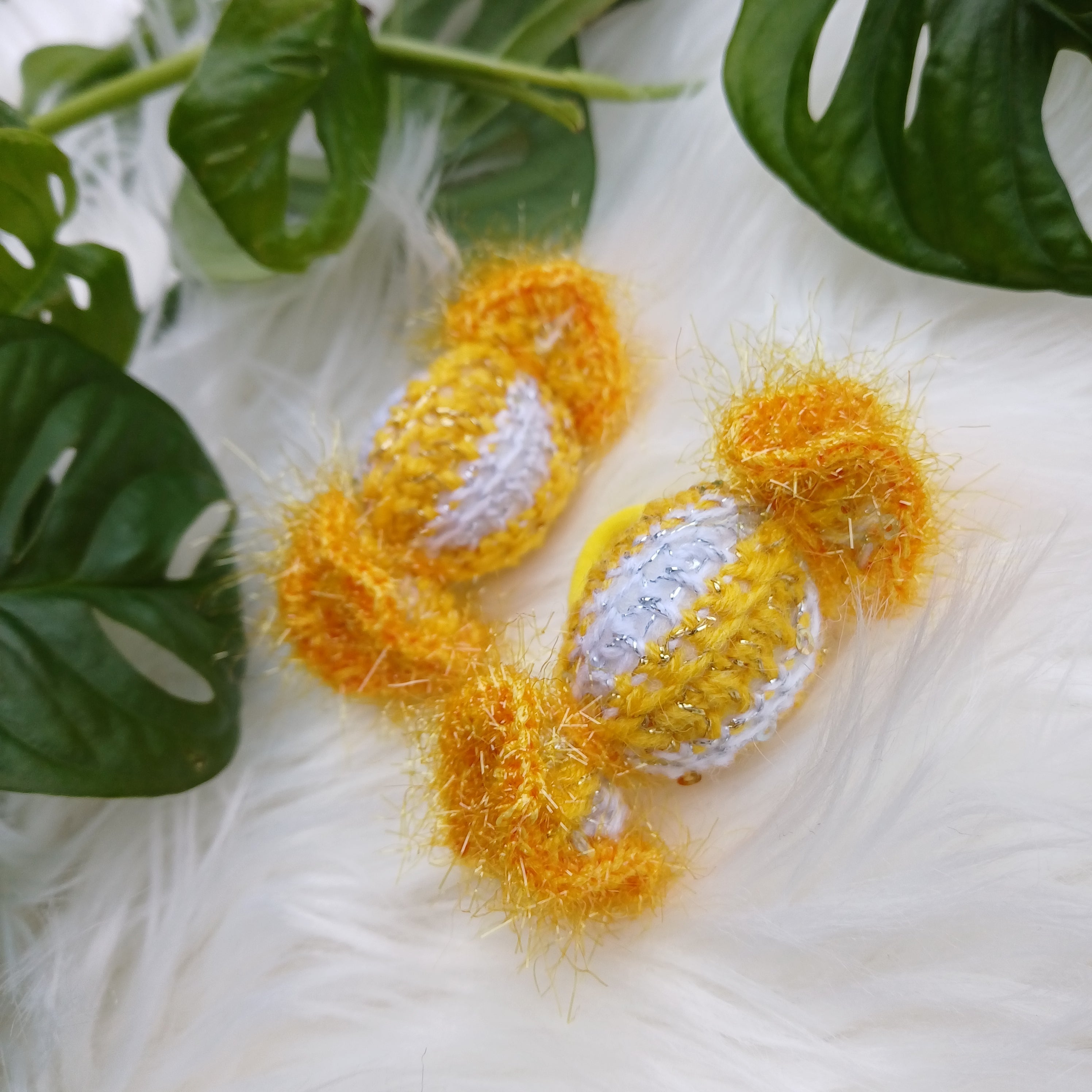 Rankų darbo plaukų gumelės Citrinos S dydis