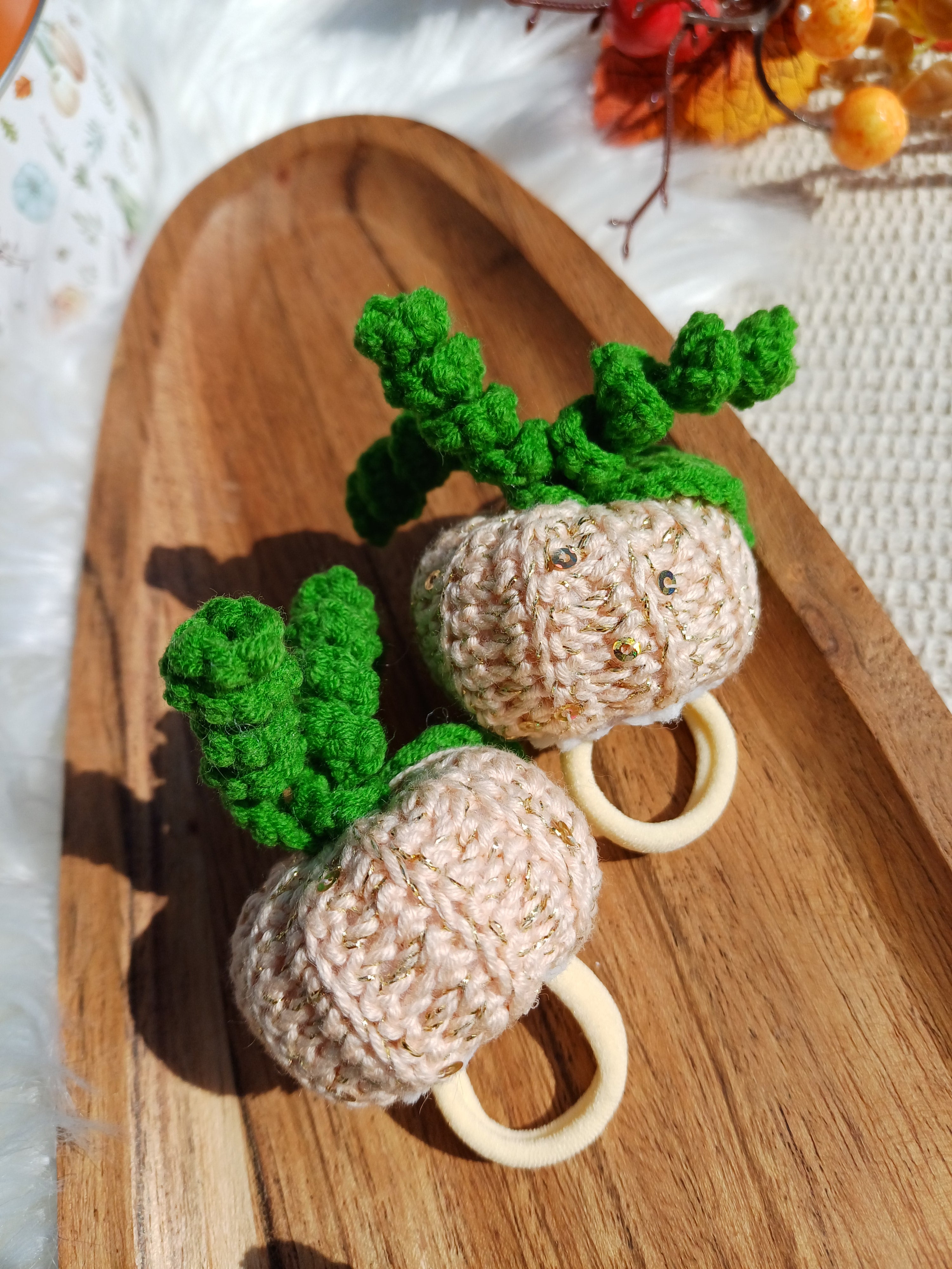 Plaukų gumelės "Kreminiai moliūgai"