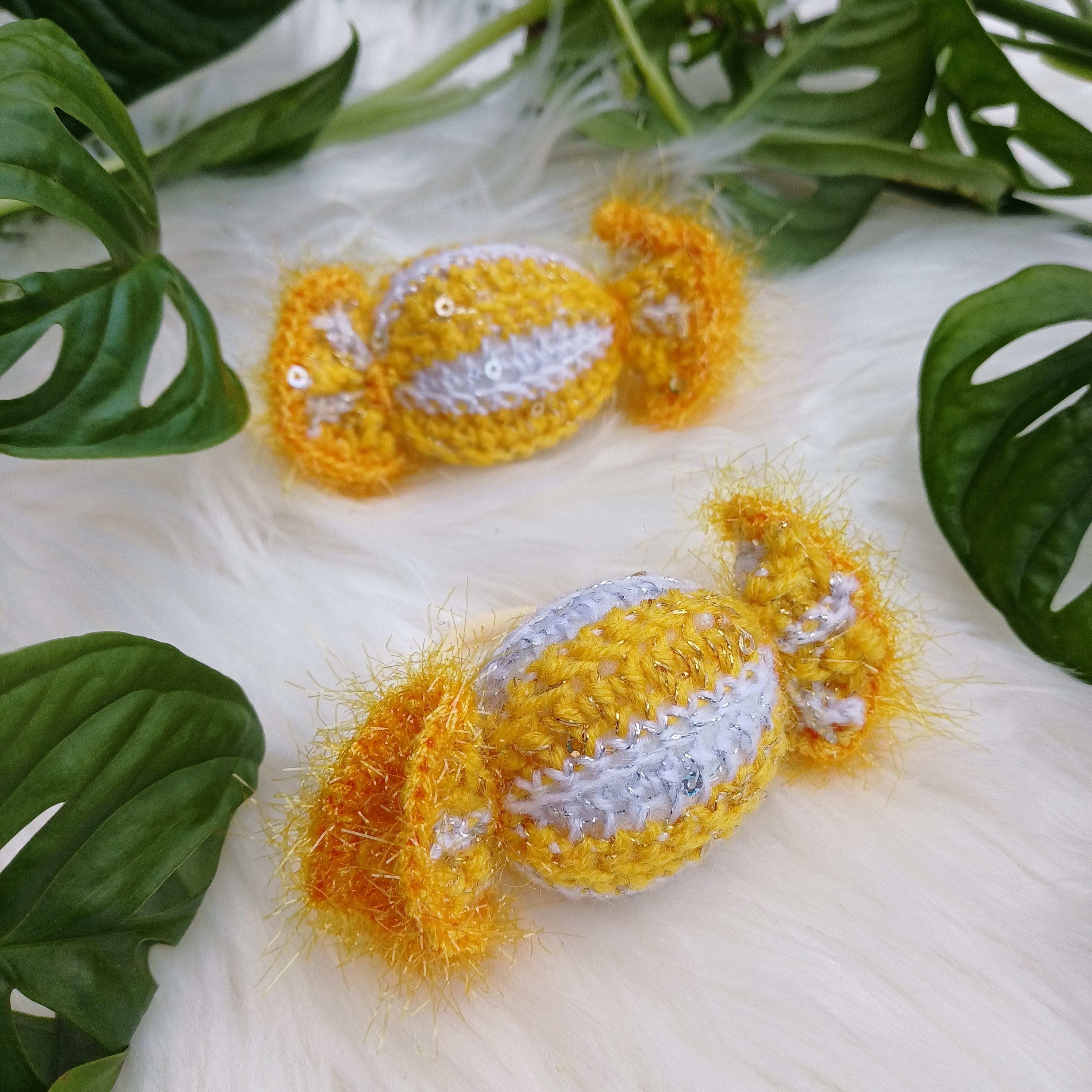 Rankų darbo plaukų gumelės Citrinos M dydis