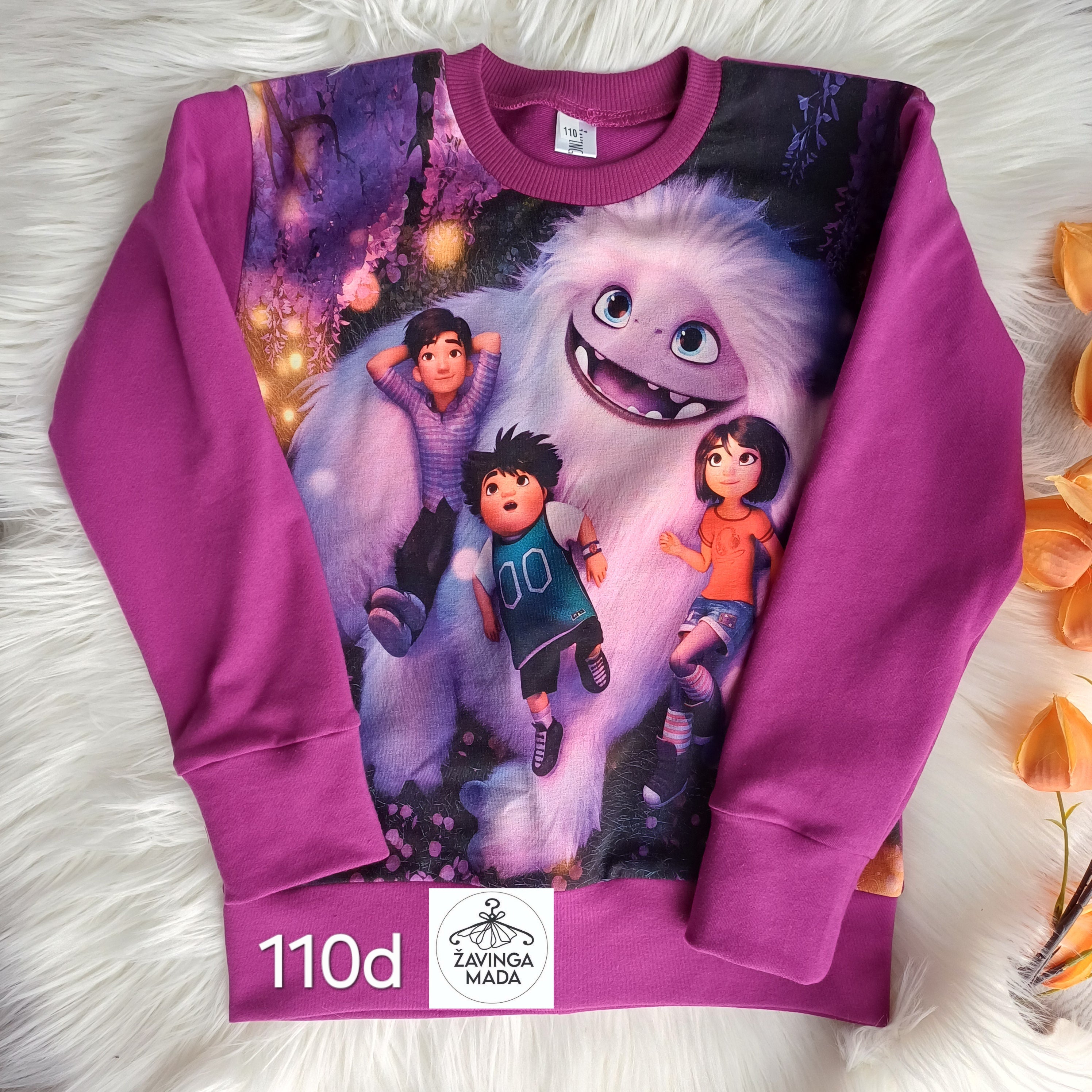 Mergaitei džemperis purpurinis - violetinis Sniego vaikis filmuko herojais 110d