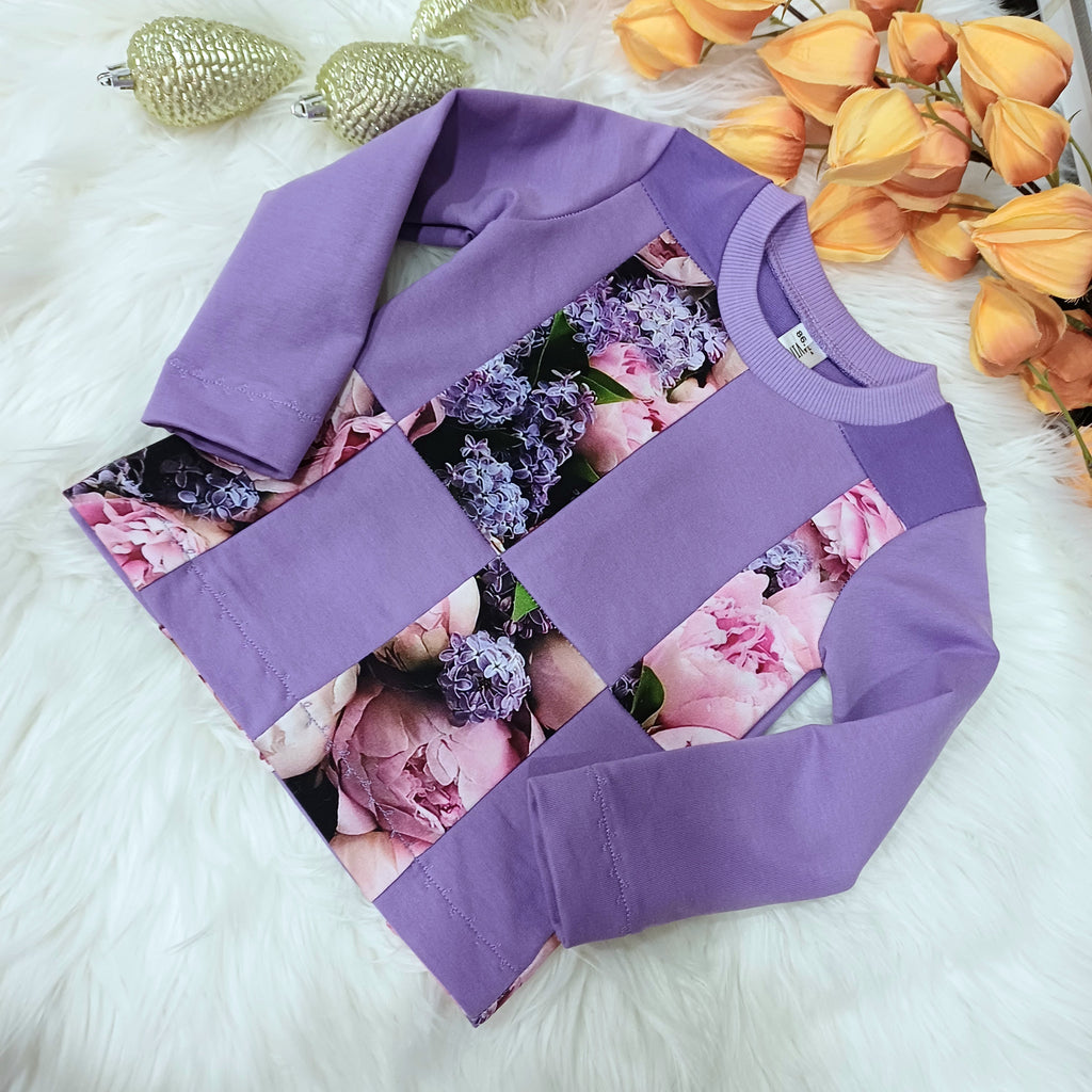 Rankų darbo ZERO WASTE džemperis mergaitei 86d