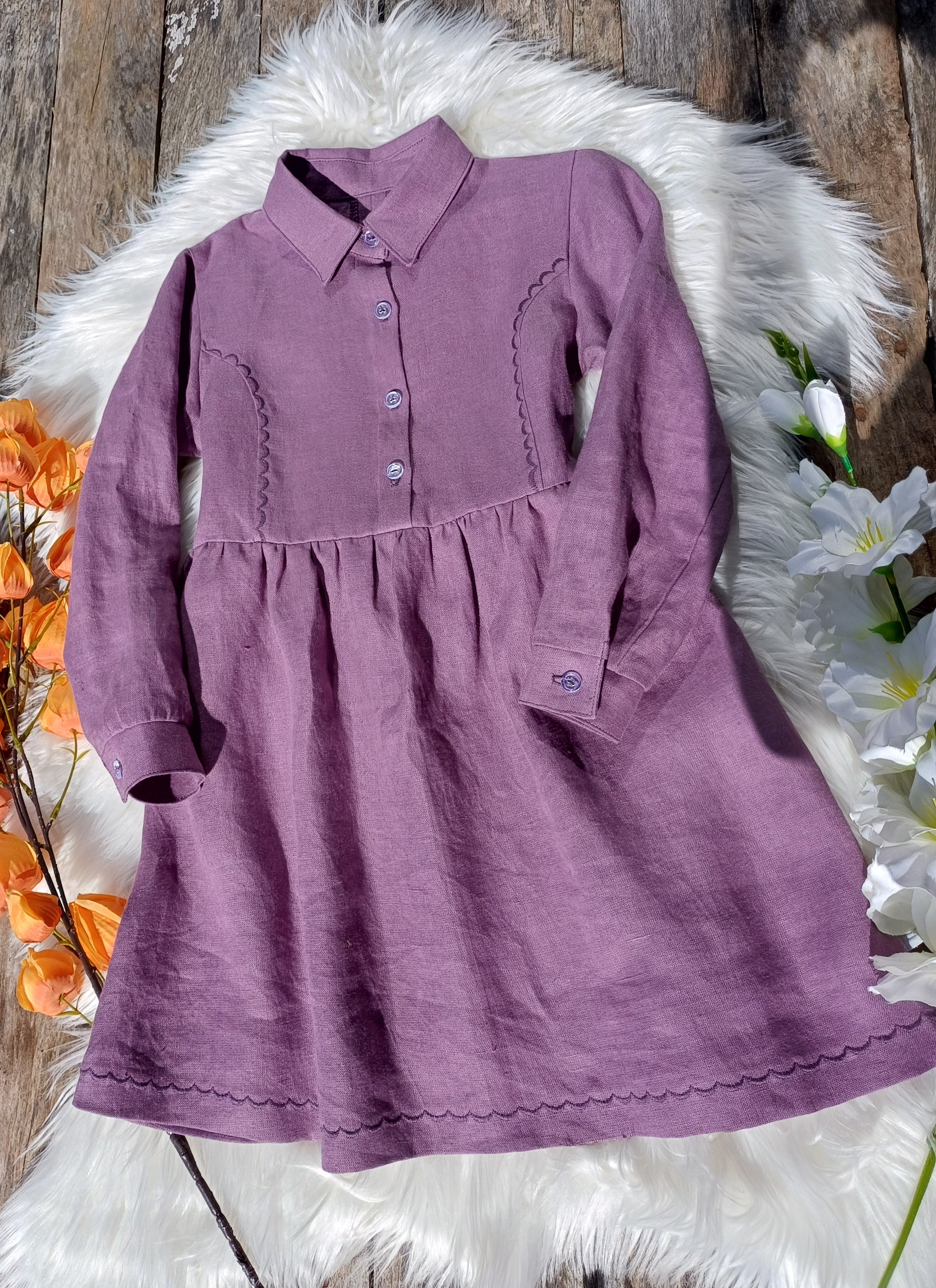 Lininė suknelė " Slyvaitė"